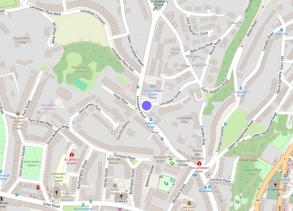 Map: Lansdown Grove Hotel